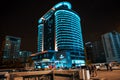 Night view of the Absheron Marriott Hotel in Baku Royalty Free Stock Photo