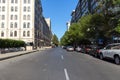 One of the central streets of Baku. Bicycle parking