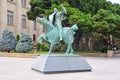 Baku, Azerbaijan, September, 11, 2019. Sculpture near the Museum center of the Ministry of culture and tourism of the Republic of