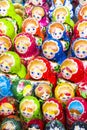 BAKU, AZERBAYJAN - MAY 23, 2017 - Traditional Russian matryoshkas nesting dolls on display in a souvenir shop