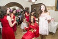 Baku, Azerbayjan-10 may 2017: Wedding party.the bride , groom and guests at the national Turkish Oriental wedding