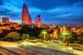 Baku city, Azerbaijan, in the evening light