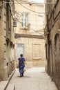 Baku city old town street in azerbaijan