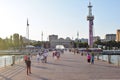 Baku embankment, walking people