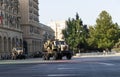 Baku - Azerbaijan: 15 September 2018. Soviet Multiple Rocket Launcher BM-21 Grad 122 mm. Military Parade