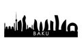 Baku skyline silhouette. Royalty Free Stock Photo