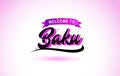 Baku Welcome to Creative Text Handwritten Font with Purple Pink Colors Design