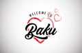 Baku Welcome To Message With Beautiful Red Hearts