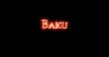 Baku written with fire. Loop