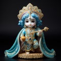 Bal Krishna Laddu Gopal beautiful Cloths and Jewelry Krishna Janmashtami. Generative Ai