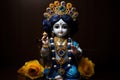 Bal Krishna Laddu Gopal beautiful Cloths and Jewelry Krishna Janmashtami. Generative Ai