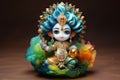 Bal Krishna Laddu Gopal beautiful Cloths and Jewelry Krishna Janmashtami. Generative Ai