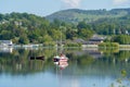 View of boats on Bala Lake in Gwynedd, Wales on May 26, 2023