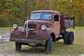 Vintage truck in the field in autumn, Bala, Ontario, Canada