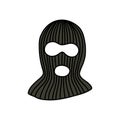 Balaclava doodle icon, vector color line illustration Royalty Free Stock Photo