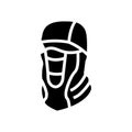 balaclava hat cap glyph icon vector illustration