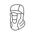 balaclava hat cap line icon vector illustration