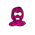 Balaclava hat doodle icon, vector illustration