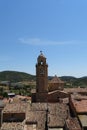 Balaguer town view, church tower and roof of tiles, landscape from Catalonia, Spain