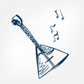 Balalaika sketch vector illustration isolated design element Royalty Free Stock Photo