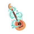 Balalaika Vector Hand Drawn Volume Illustration. Acoustic Ethnic Instrument.