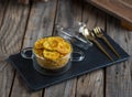 balalet or balaleet served in a dish isolated on cutting board side view of breakfast on wooden background Royalty Free Stock Photo