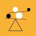 Balance abstract geometric minimal logo. Life coaching simple flat icon. Equilibrium modern concept. Royalty Free Stock Photo