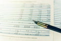 Balance accounting sheet in stockholder report book