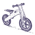 Balance bike hand drawn