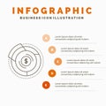 Balance, budget, diagram, financial, graph Infographics Template for Website and Presentation. Line Gray icon with Orange