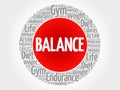 BALANCE circle stamp word cloud Royalty Free Stock Photo