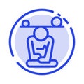 Balance, Concentration, Meditation, Mind, Mindfulness Blue Dotted Line Line Icon