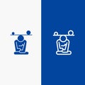 Balance, Concentration, Meditation, Mind, Mindfulness Line and Glyph Solid icon Blue banner Line and Glyph Solid icon Blue banner