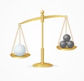 Balance Concept White True Win. Vector Royalty Free Stock Photo
