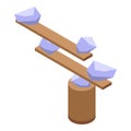 Balance construction icon isometric vector. Mind focus