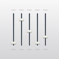 Balance control panel. The sound panel. Vector illustration. Realistic design. Royalty Free Stock Photo