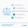 Balance, decision, justice, law, scale Infographics Template for Website and Presentation. Line Blue icon infographic style vector