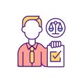 Balance documents agreements RGB color icon