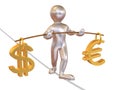 Balance of dollar and euro Royalty Free Stock Photo