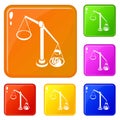 Balance election icons set vector color