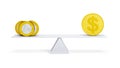 Balance between euro and dollar Royalty Free Stock Photo