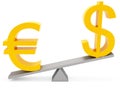 Balance euro & dollar Royalty Free Stock Photo