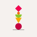 Balance geometric icon, financial stability, time management concept