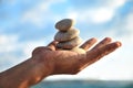 Balance, harmony and idyl are in you own hands Royalty Free Stock Photo