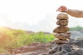 Balance and harmony stone stack, the difference always outstanding and put on top, stone, balance, rock, peaceful concept