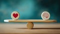 The balance between heart and brain in decision-making concept. AI generated image Royalty Free Stock Photo