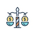 Color illustration icon for Balance, equilibrium and finance