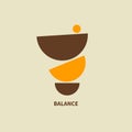 Balance icon, flat geometric shapes logo. Harmony and wellness poster Royalty Free Stock Photo