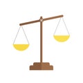 Balance icon. Law balance symbol. Justice scales icon. Flat design vector illustration.