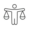 Balance icon in line design. balance, work life, harmony, stability, wellness, productivity, efficiency on white background vector Royalty Free Stock Photo